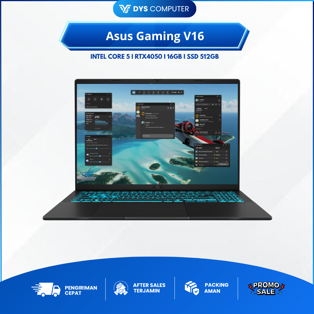 Asus Gaming V16 V3607VU Core 5 210H RTX4050 16Gb 512Gb 16" WUXGA 144Hz
