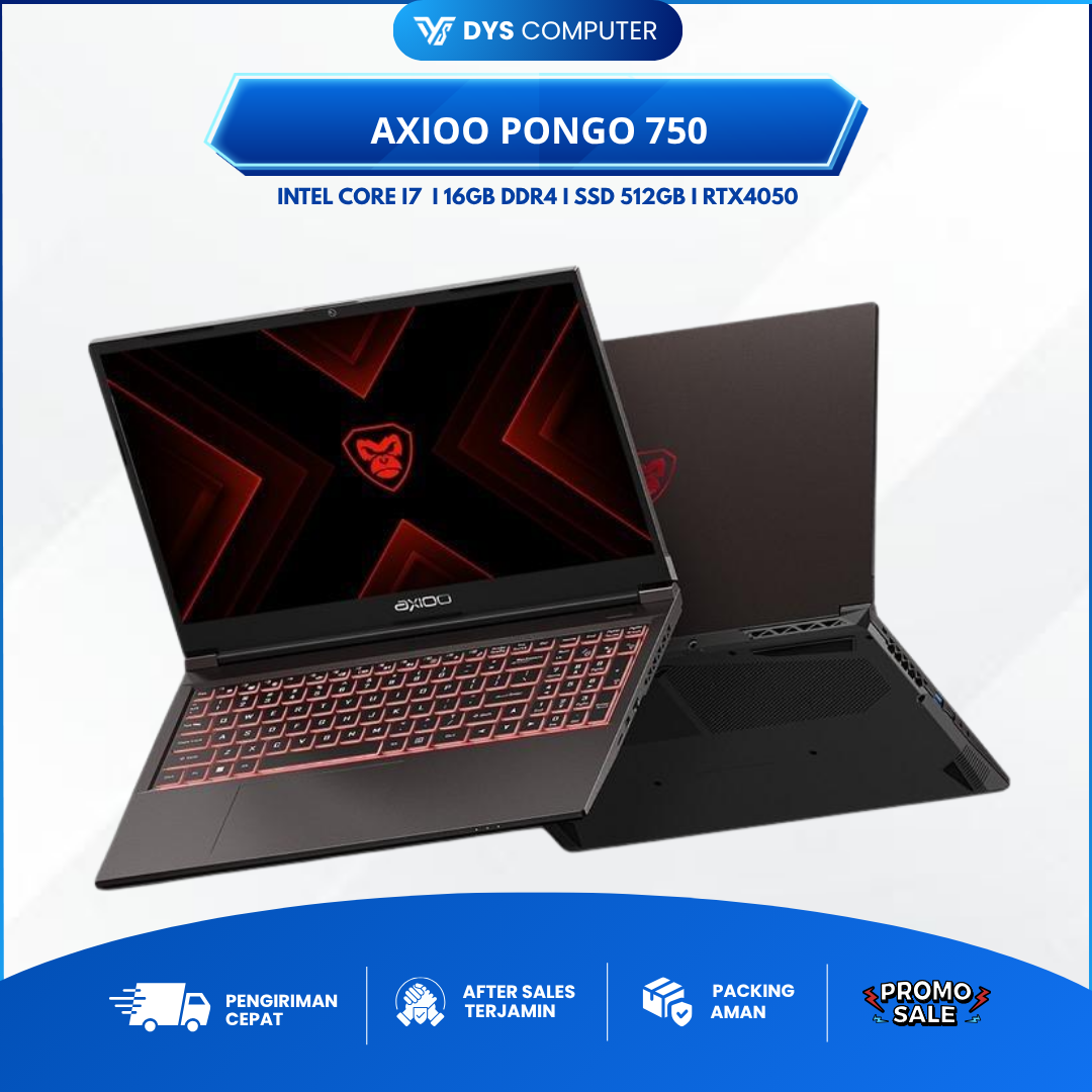 Axioo Pongo 750 i7 13620H RTX4050 16GB 512GB W11 15.6" FHD IPS 144Hz