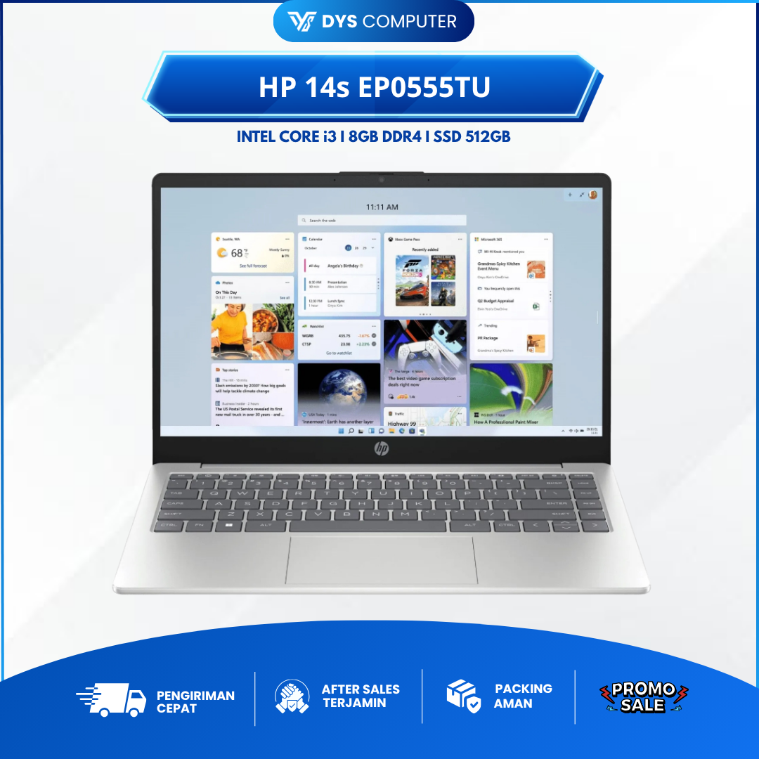HP 14s EP0555TU i3 1215U 8GB 512GB 14" FHD
