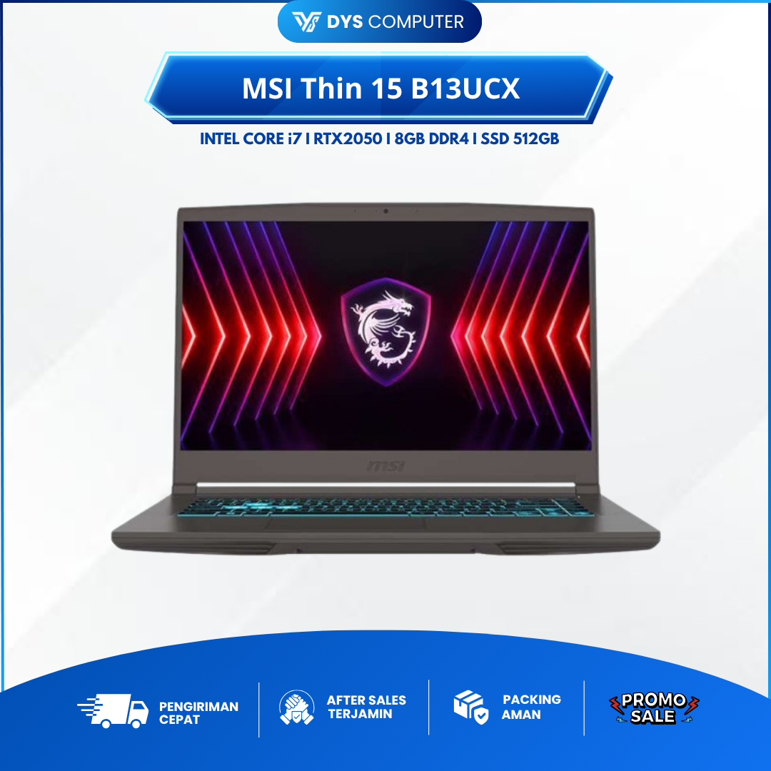 MSI Thin 15 B13UCX i7 13620H RTX2050 8GB 512GB 15.6" FHD IPS 144Hz