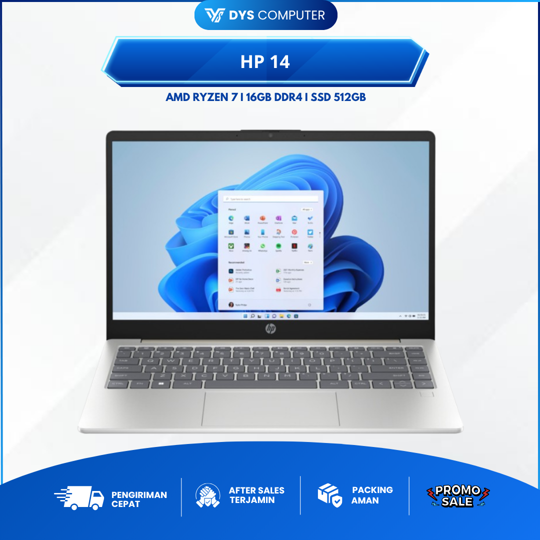 HP 14 Ryzen 7 7730U 16Gb 512Gb 14" FHD IPS 