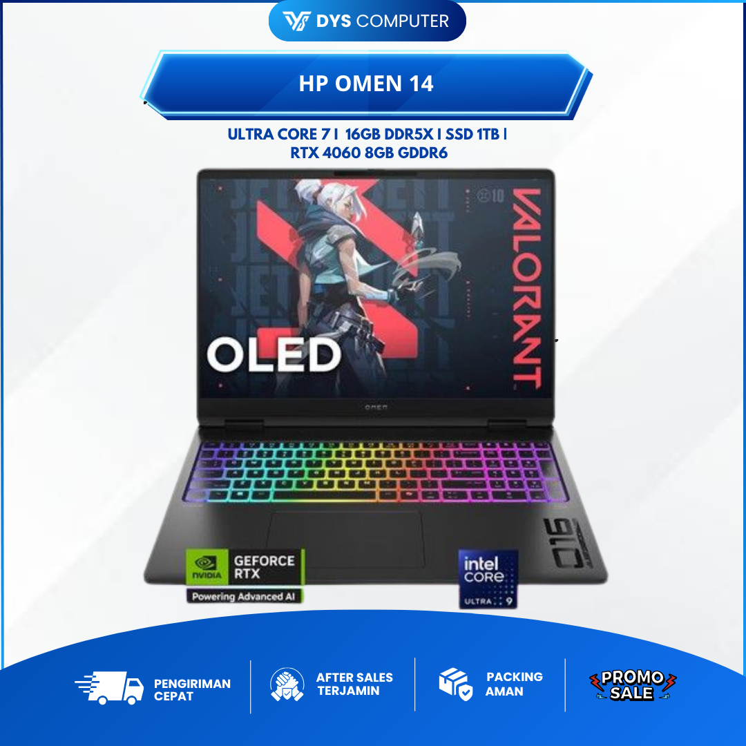HP Omen 14 FB0053TX Ultra 7 155H RTX4060 16GB 1TB 14" 2.8K OLED 120Hz