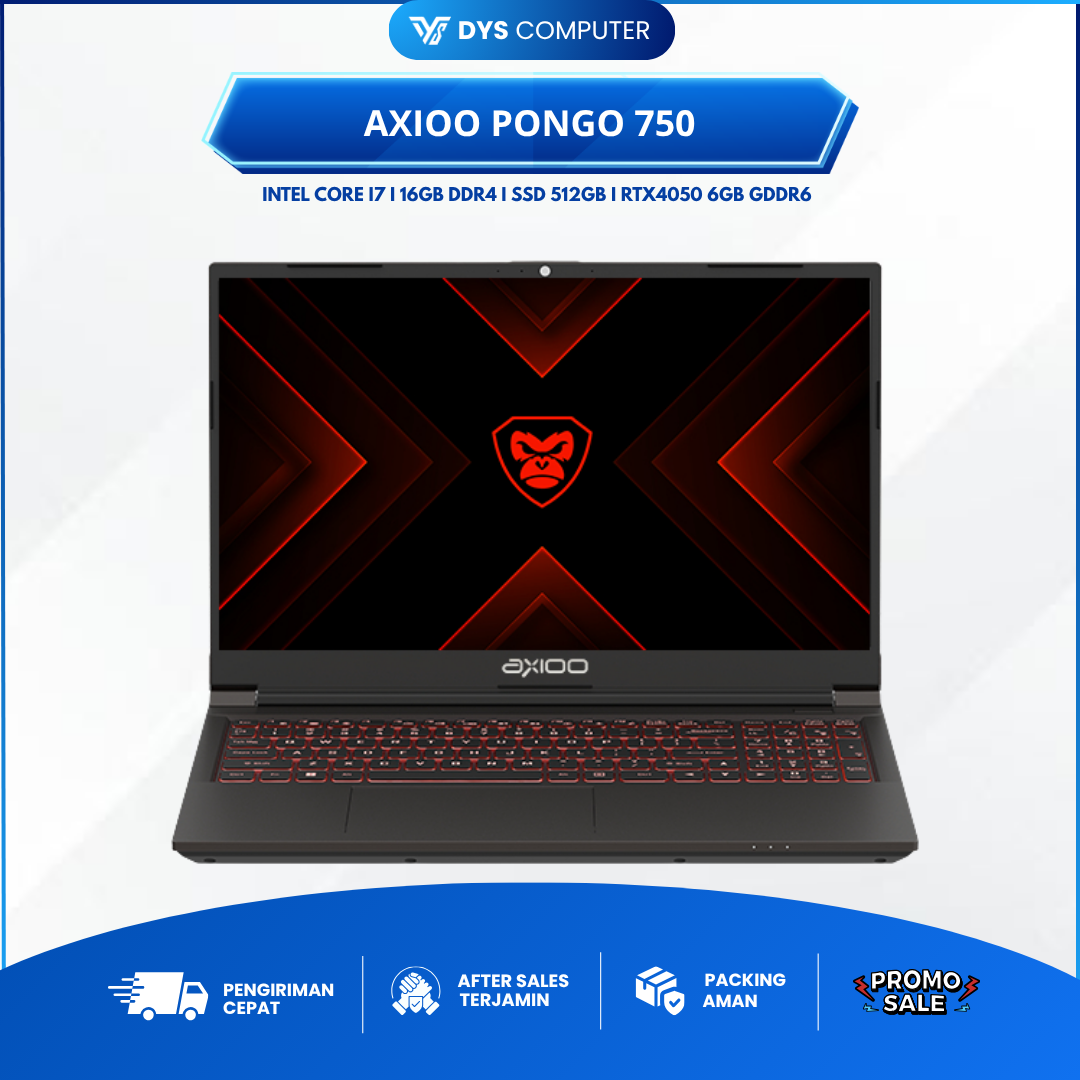 Axioo Pongo 750 i7 13620H RTX4050 16GB 512GB W11 15.6" FHD IPS 144Hz