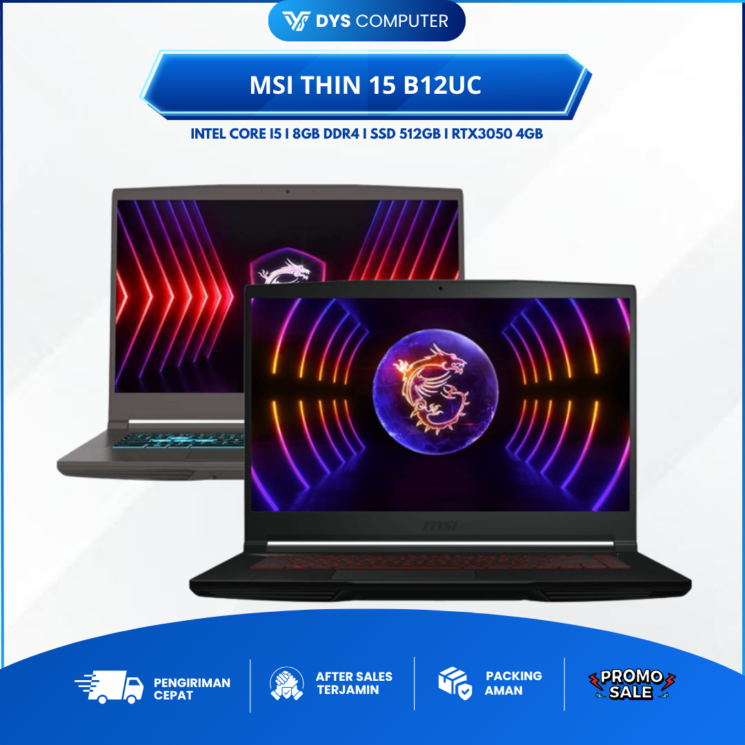 MSI Thin 15 12UC i5 12450H RTX3050 8GB 512GB 15.6" FHD IPS 144Hz