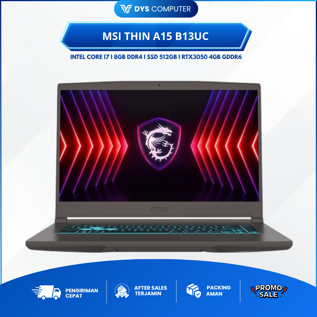 MSI Thin 15 B13UC I7 13620H RTX3050 8Gb 512Gb 15.6" FHD IPS 144Hz