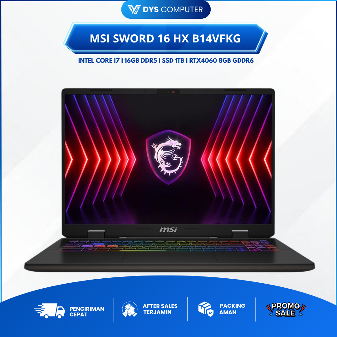 MSI Sword 16 HX I7 14700HX RTX4060 16Gb 1Tb 16.0QHD+ 240Hz