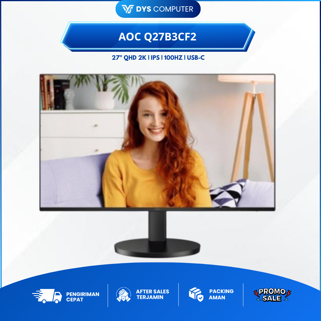 AOC Q27B3CF2 - 27" IPS 2K QHD 100Hz 1ms USB-C HDMI Gaming Monior