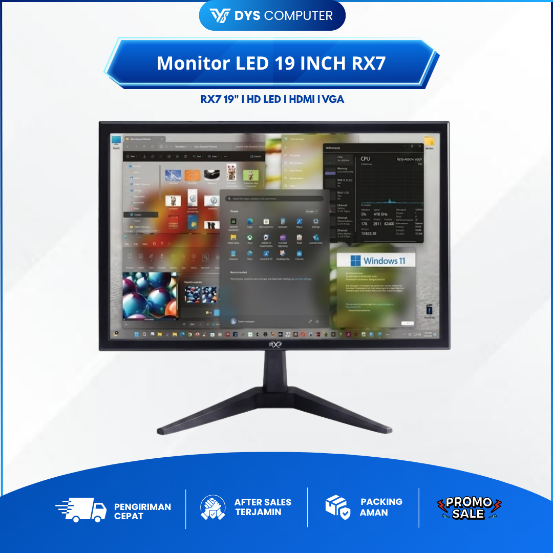 Monitor LED 19 INCH RX7 HDMI VGA GARANSI RESMI RX19-AE60H