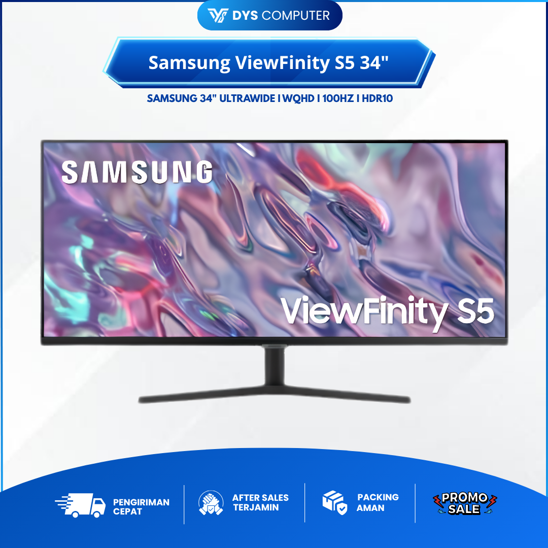 Monitor Samsung ViewFinity S5 34" LS34C500GAEXXD S50GC Flat Ultra Wide HDR 100Hz