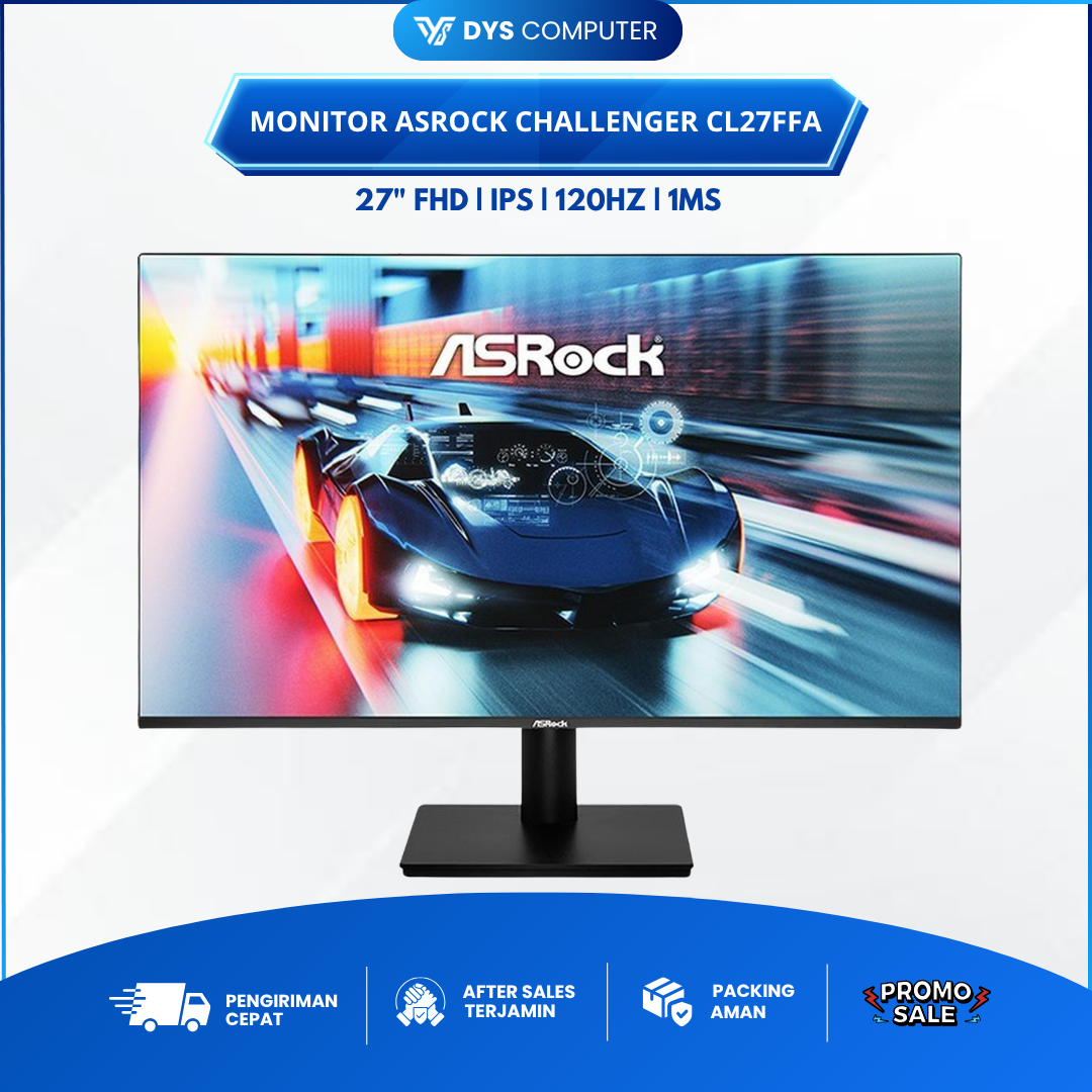MONITOR ASROCK CHALLENGER CL27FFA | 27" FHD Gaming Monitor Flat IPS Display 120Hz 1ms