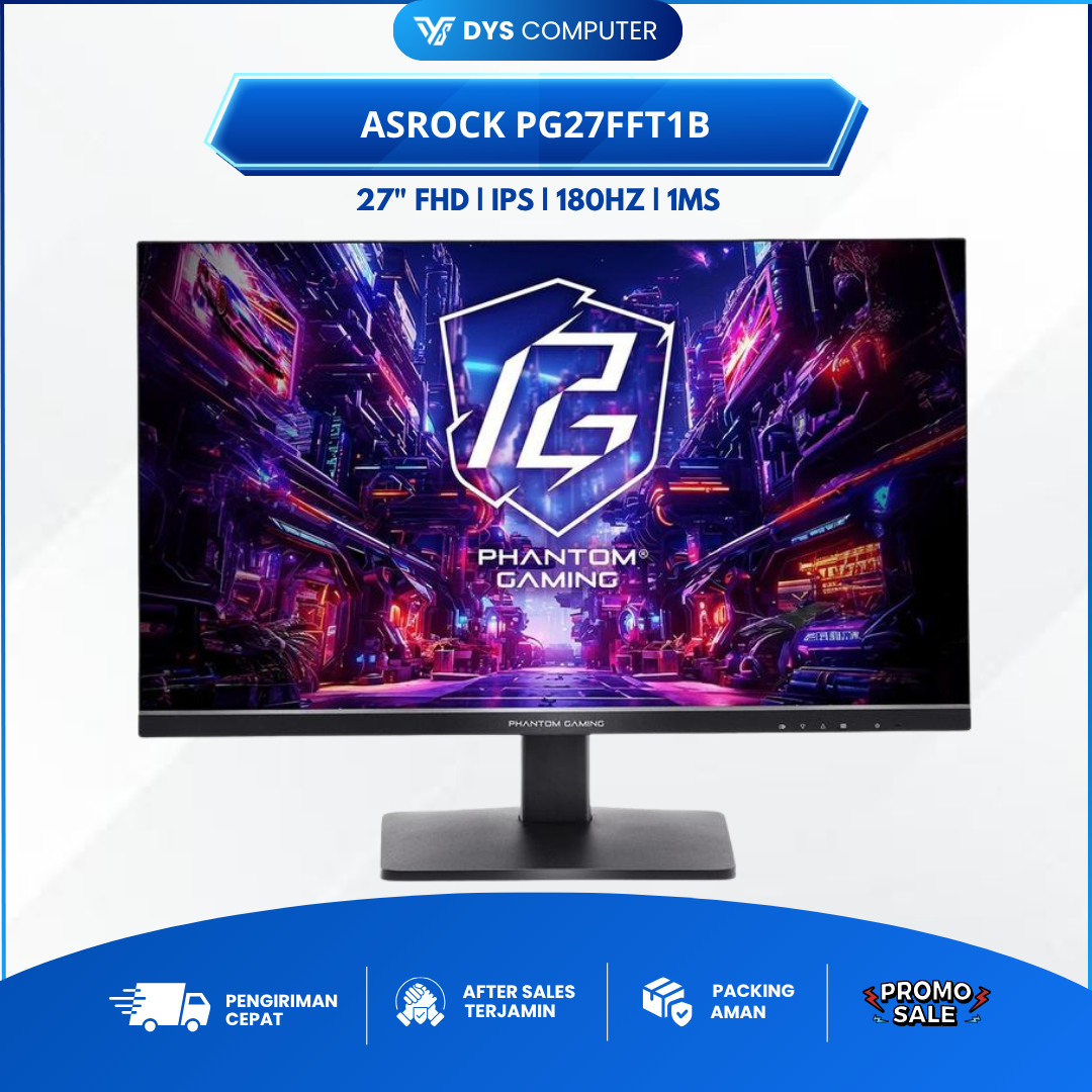 ASRock PG27FFT1B - 27" FHD 180Hz 1ms Gaming Monitor