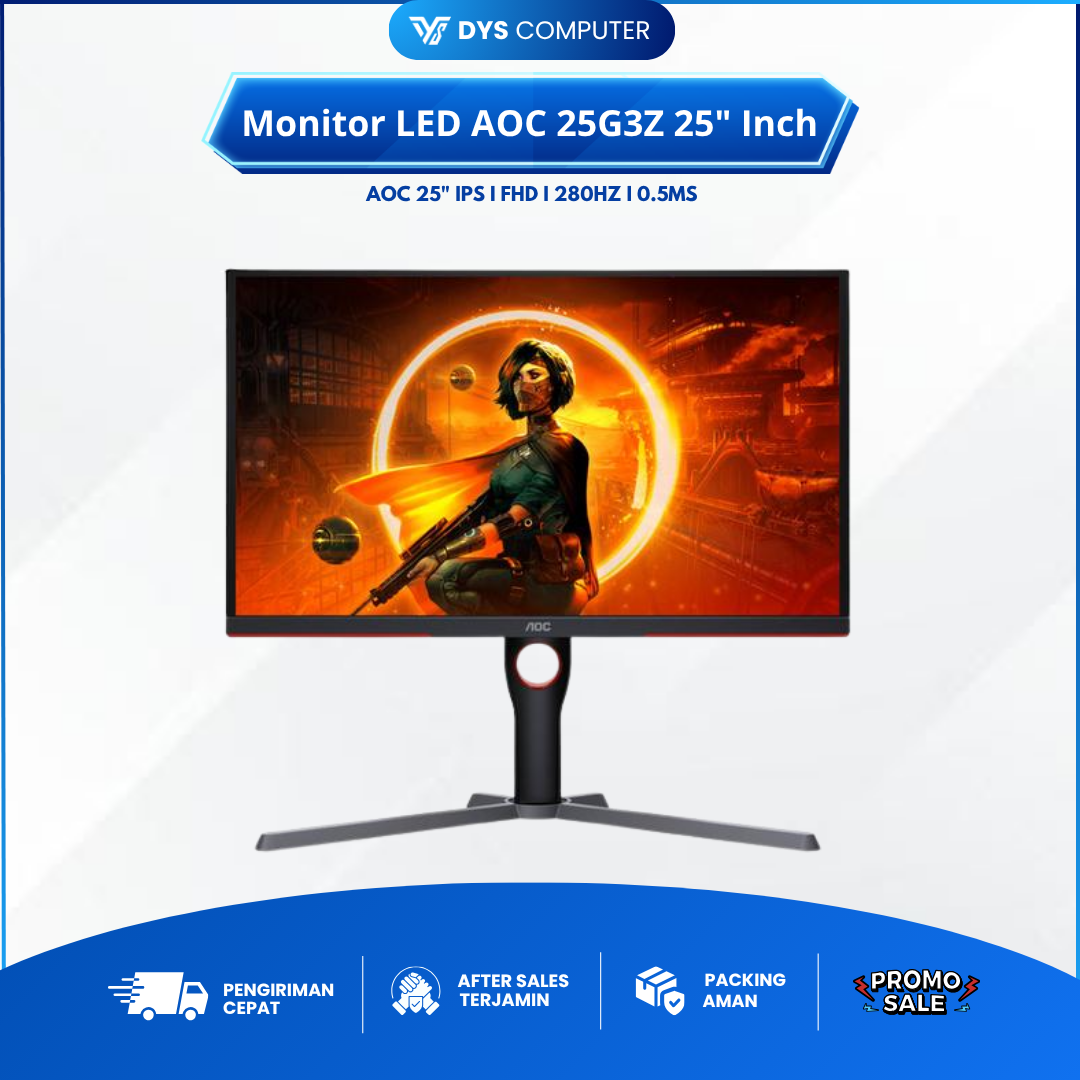 Monitor LED AOC 25G3Z 25" Inch IPS 0.5ms 280Hz FHD Gaming Monitor