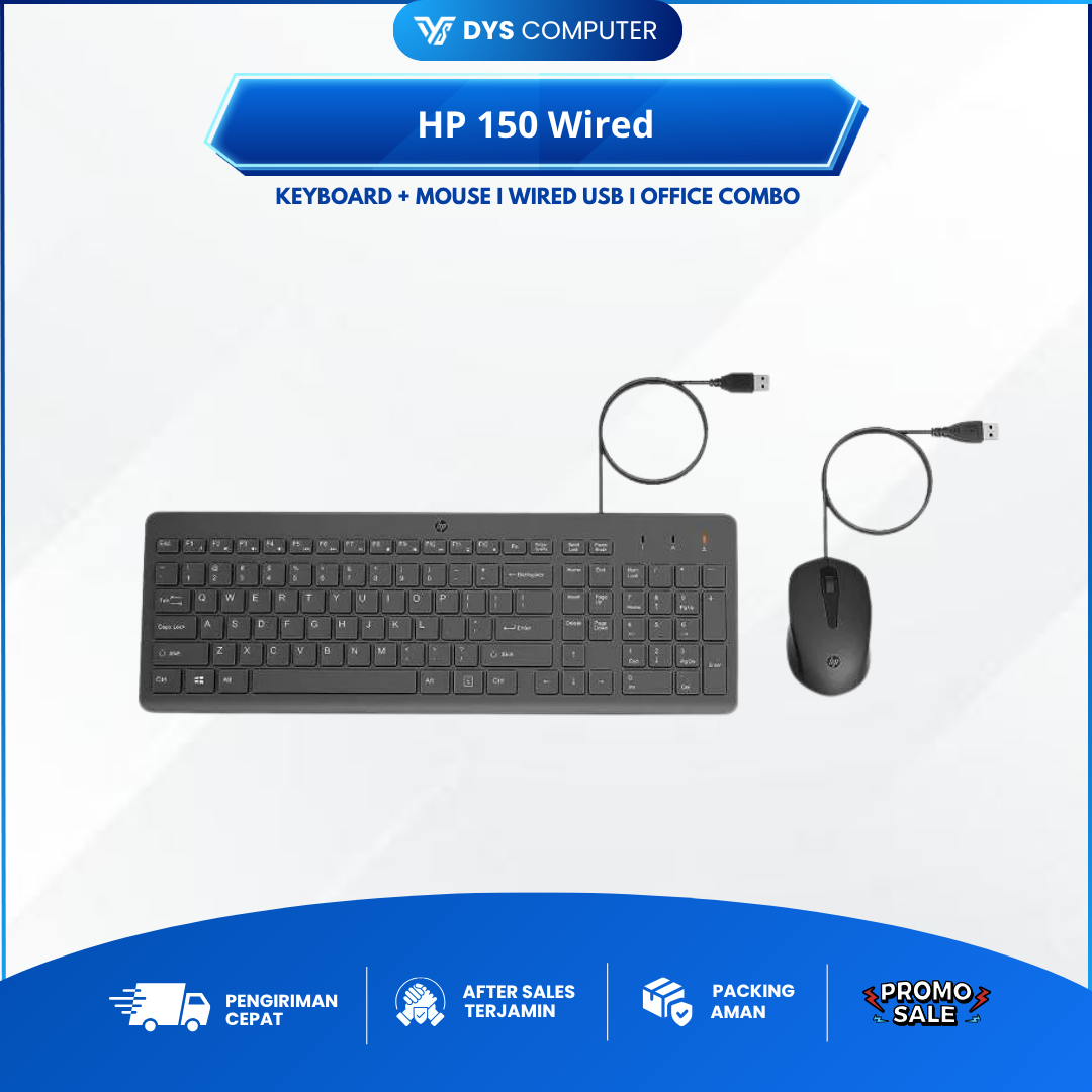 HP 150 Wired Keyboard & Mouse Combo