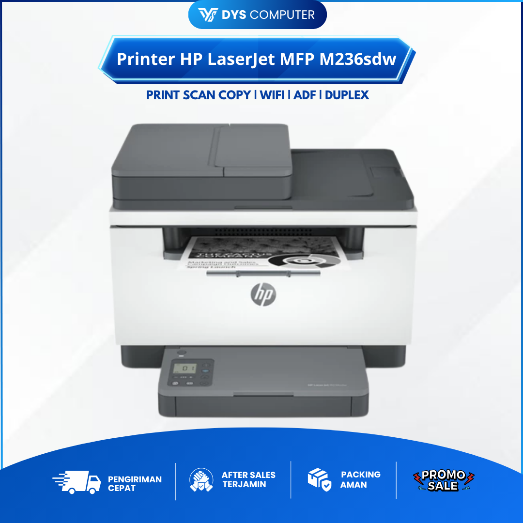 Printer HP LaserJet MFP M236sdw Monocrhome AIO Print Scan Copy Wifi ADF Duplex A4 MFP M236sdw All In One Multifunctions