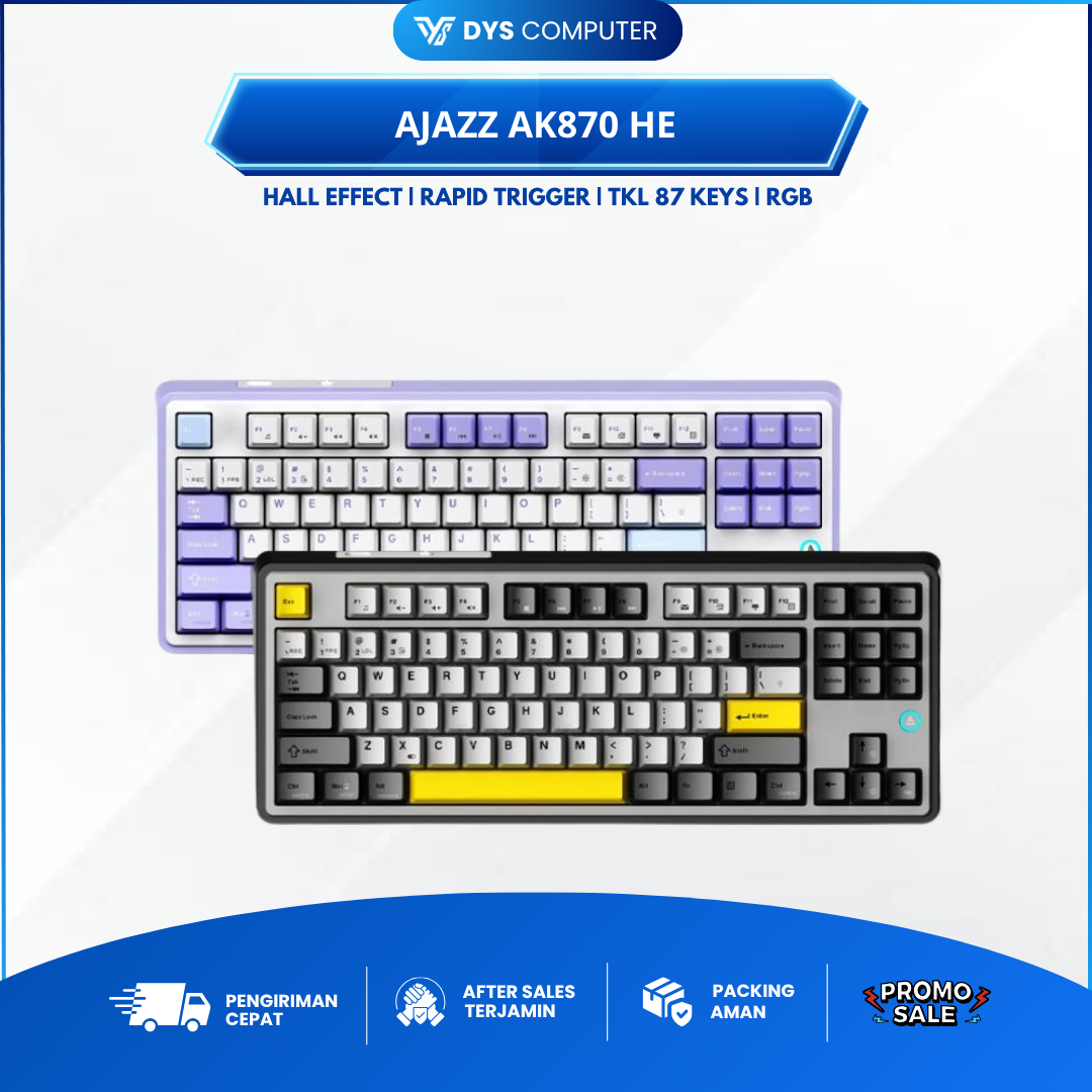 Gambar Ajazz AK870 AK-870 HE Wired Gaming Keyboard Rapid Trigger Magnetic Switch RGB TKL 87 Keys AK 870 - The Fog Sea, Magnetic Switch dari Clover Gaming Indonesia Kota Bandung Tokopedia  Gambar Ajazz AK870 AK-870 HE Wired Gaming Keyboard Rapid Trigger Ma