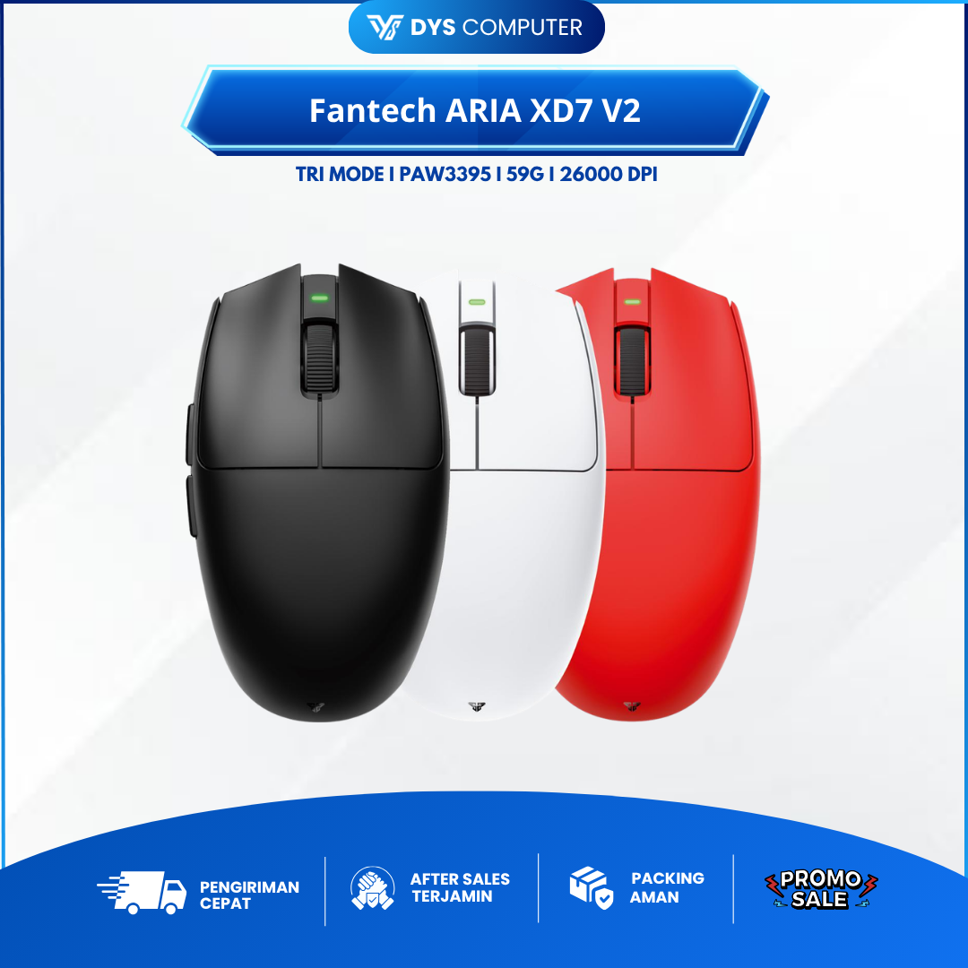 Fantech ARIA XD7 V2 ARIA II Wireless Gaming Mouse Tri Mode Connection Lightweight
