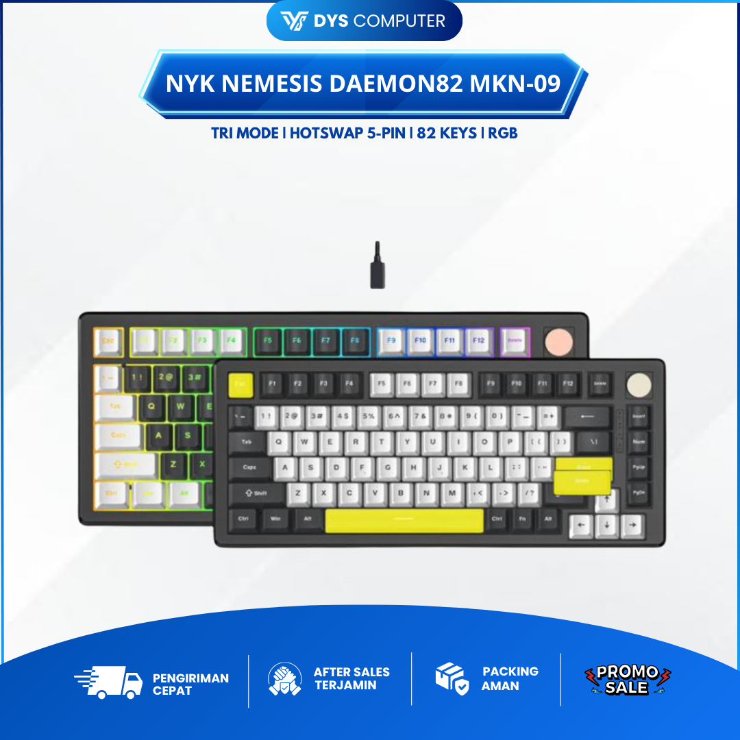 NYK Nemesis Daemon82 MKN-09 Hotswap 5 Pin Wireless Mechanical Gaming Keyboard Daemon 82 3in1 Connection