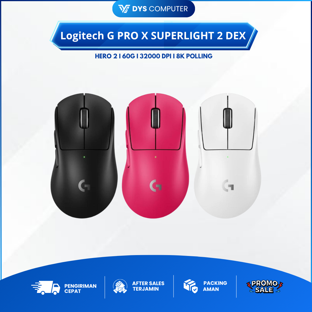 Logitech G PRO X SUPERLIGHT 2 DEX LIGHTSPEED Wireless Gaming Mouse Lightweight 60g 32000 DPI