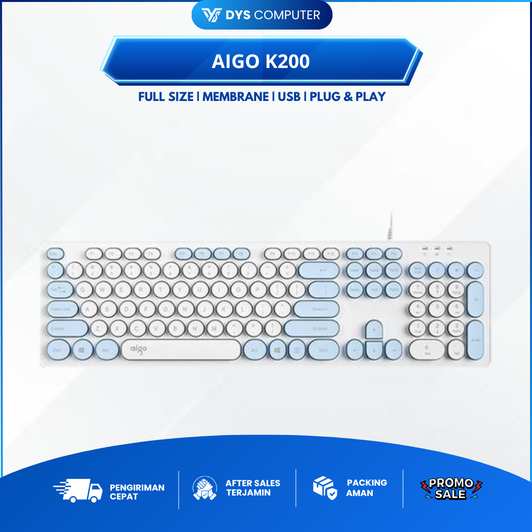 Darkflash AIGO K200 / K-200 Wired USB Keyboard Fullsize Membrane K 200