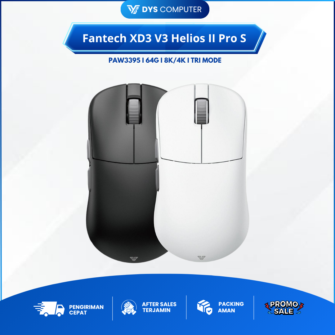 Fantech XD3 V3 Helios II Pro S 8K 4K Wireless Gaming Mouse Tri Mode Connection Bluetooth 2.4GHz