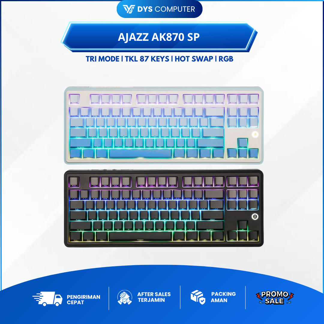 Ajazz AK870 / AK-870 SP Side Printed TKL Wireless Gaming Keyboard Mechanical RGB
