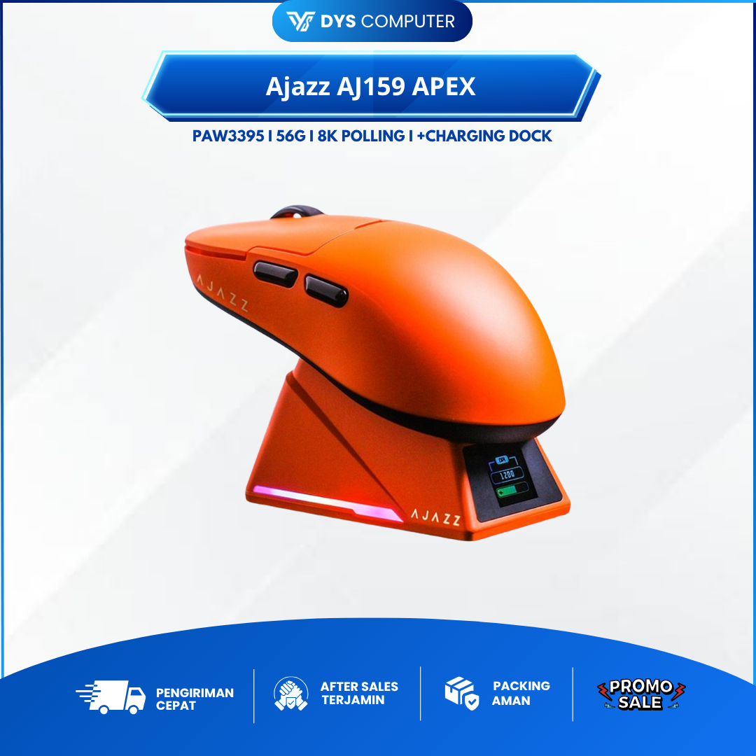 Ajazz AJ159 AJ-159 APEX Wireless Gaming Mouse Triple Connection with Charging Station