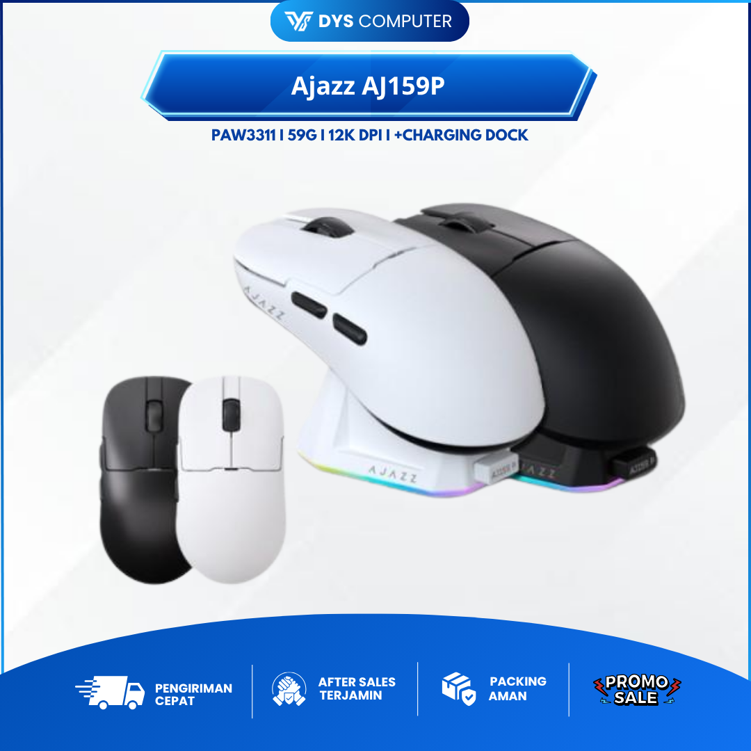 Ajazz AJ159P AJ-159P Wireless Gaming Mouse Dual Connection with Charging Station