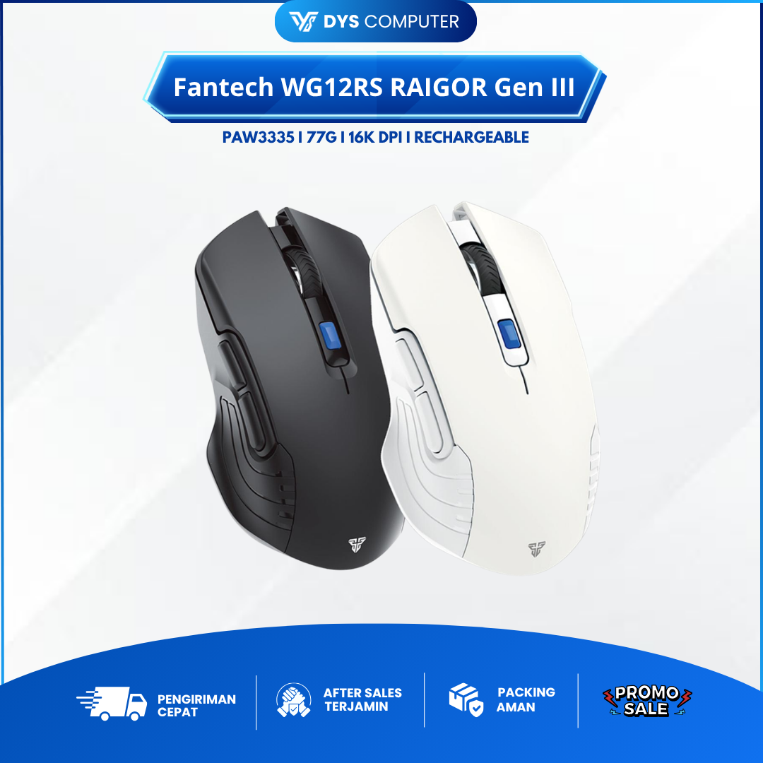 Fantech WG12RS RAIGOR Gen III Rechargeable Wireless Gaming Mouse WG12 Rs WG-12Rs