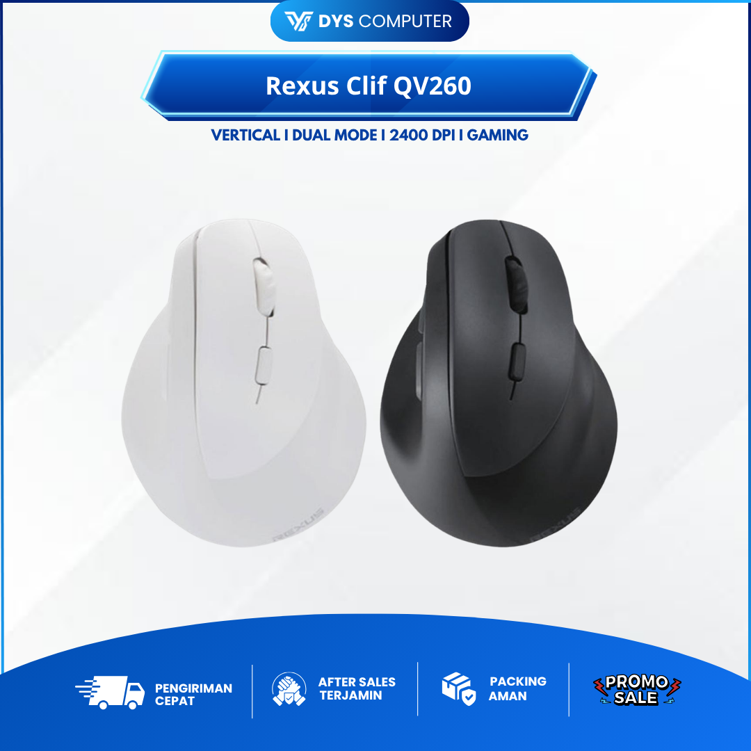 Rexus Clif QV-260 QV260 Vertical Gaming Mouse Wireless Dual-Mode