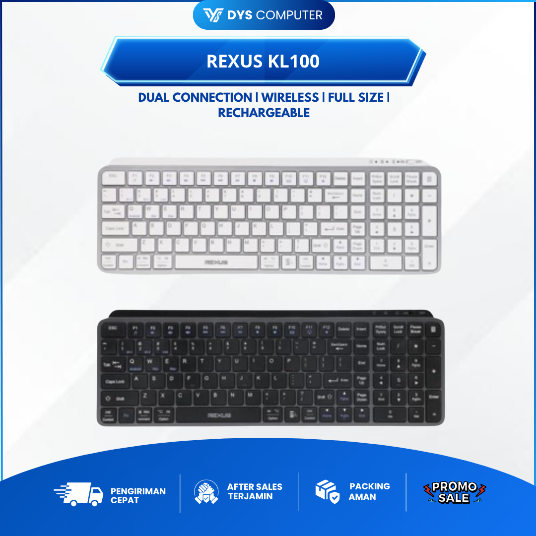 Rexus KL100 / KL-100 WIreless Bluetooth Keyboard Dual Connection