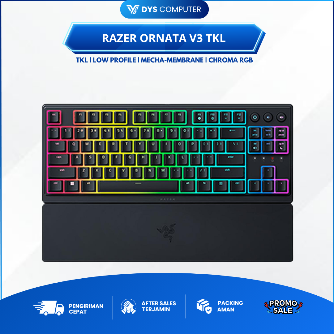 Razer Ornata V3 TKL Mecha Membrane Low Profile Wired Gaming Keyboard