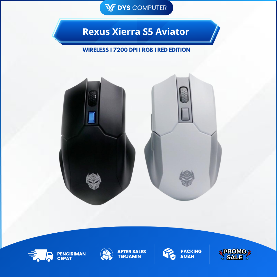 Rexus Xierra S5 Aviator Wireless Red - Gaming Mouse Original Resmi
