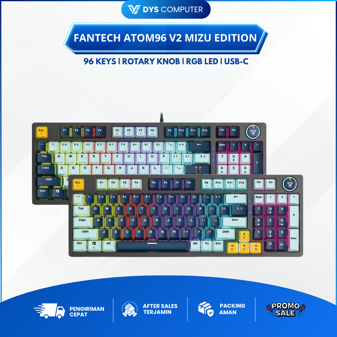 Fantech Atom96 / Atom 96 V2 Mizu Edition Mechanical Gaming Keyboard with Rotary Knob