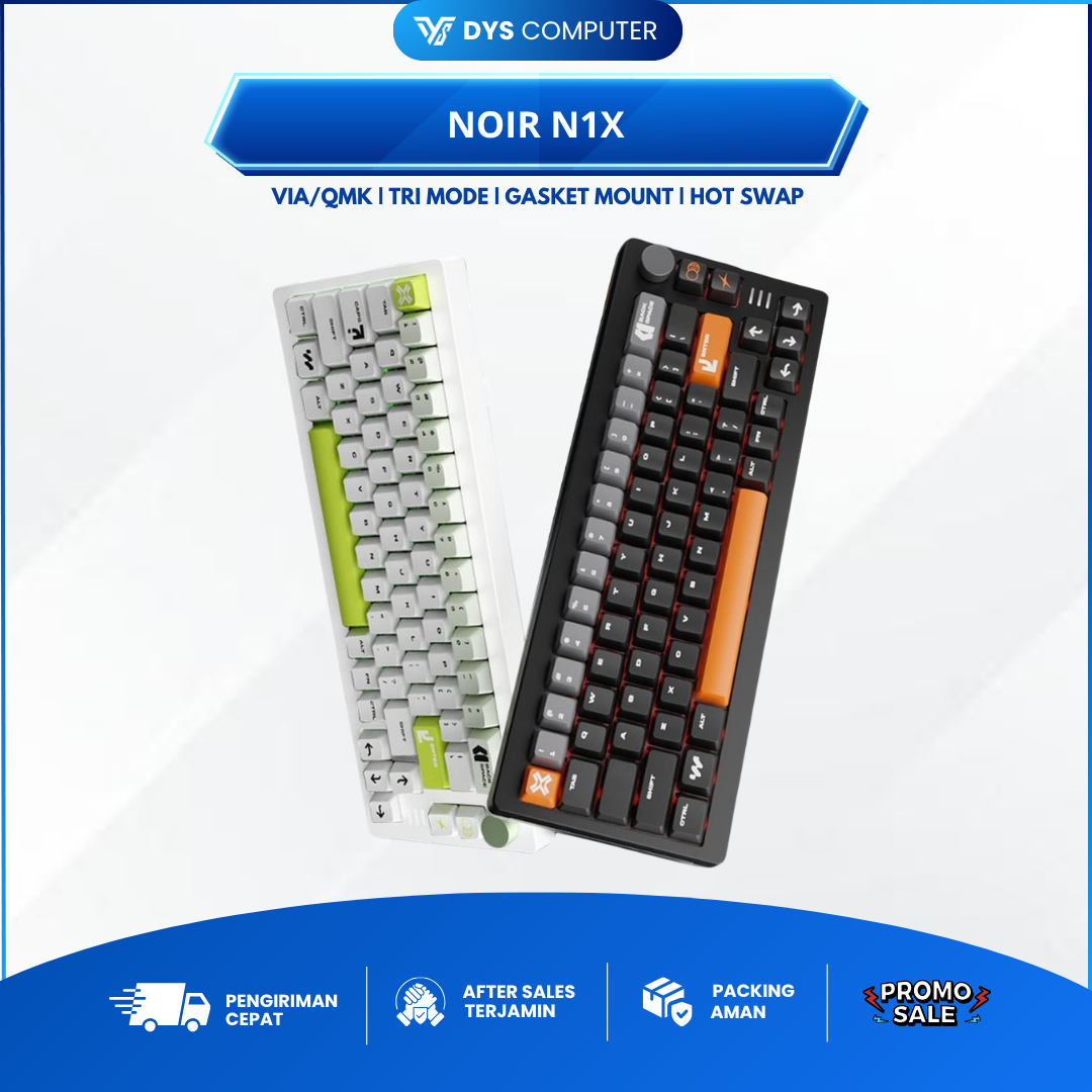 Noir N1X N1/X Wireless Gaming Keyboard Mechanical VIA/QMK Gasket Mount - Citron