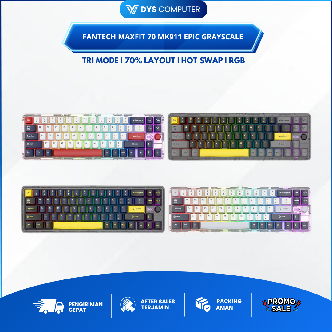 Fantech Maxfit 70 MK911 Wireless Mechanical Gaming Keyboard Maxfit-Epic Grayscale