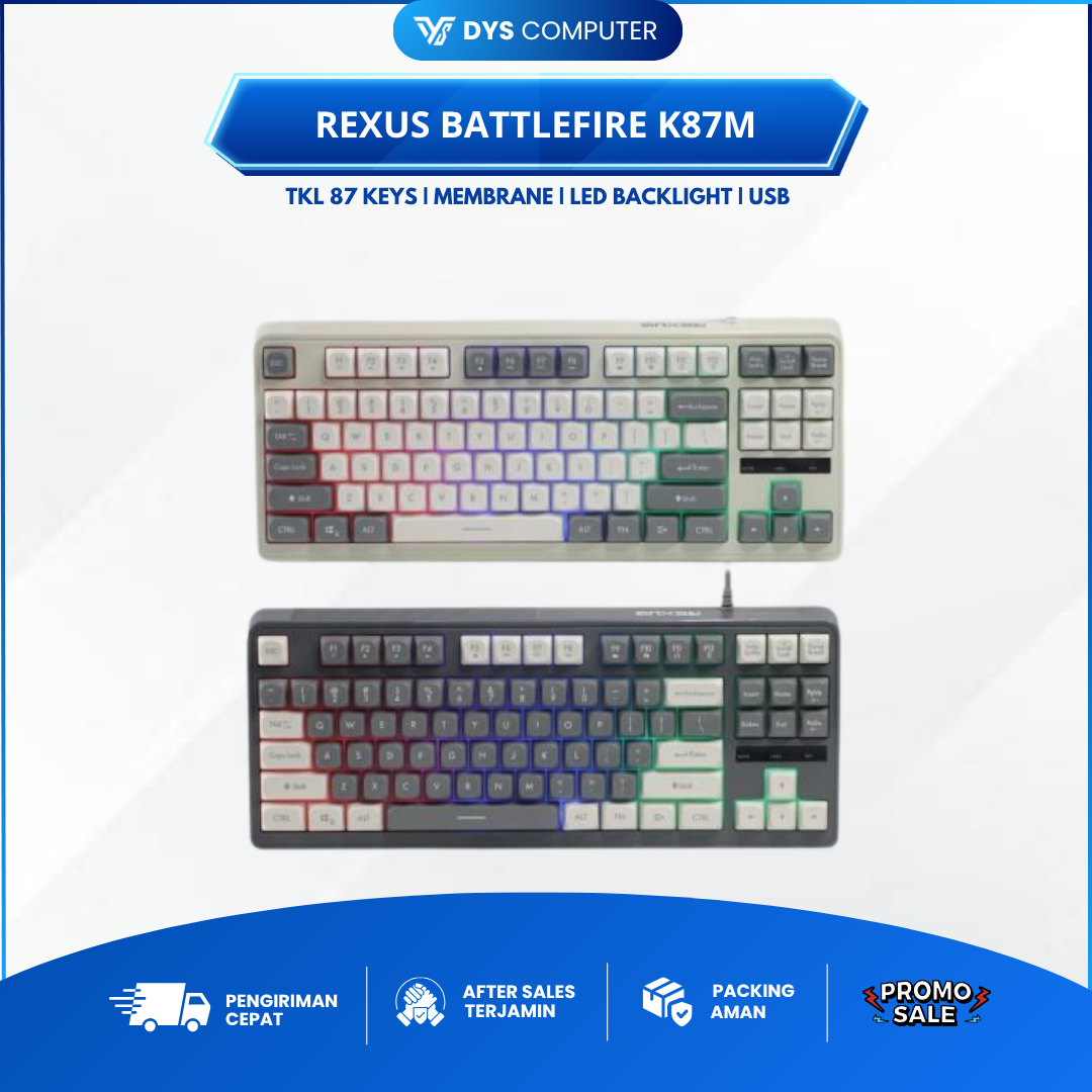 Rexus K87M Battlefire Wired Keyboard Gaming Membrane TKL K-87M