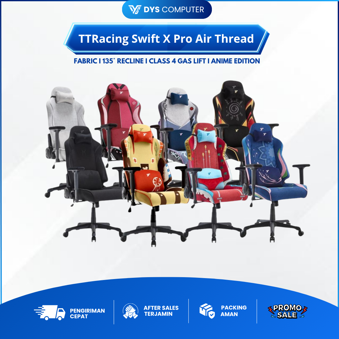 TTRacing Swift X Pro Air Thread Series Fabric Material Gaming Chair Kursi Video Game Naruto One Piece TT Racing