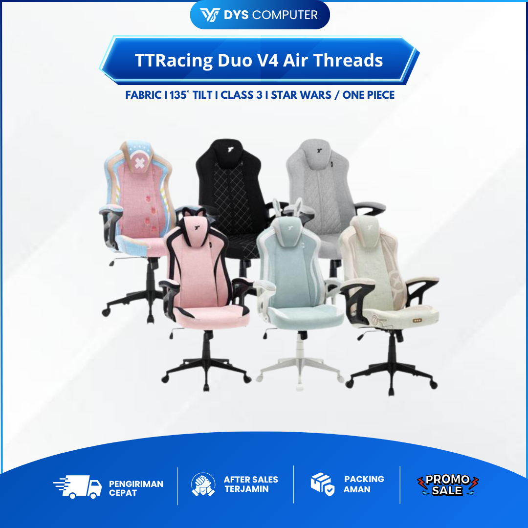TTRacing Duo V4 Air Threads Fabric Series Gaming Chair Kursi Video Game Star Wars One Piece TT Racing