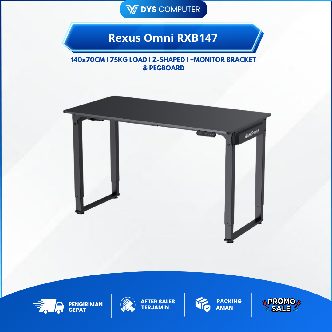 Fantech WS514 WS-514 Workstation Electric Adjustable Standing Gaming Desk Meja Elektrik Dual Motor
