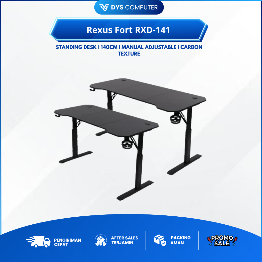 Rexus Fort RXD121 RXD141 Standing Desk Gaming Meja Kantor RXD-121 RXD-141 - RXD-141