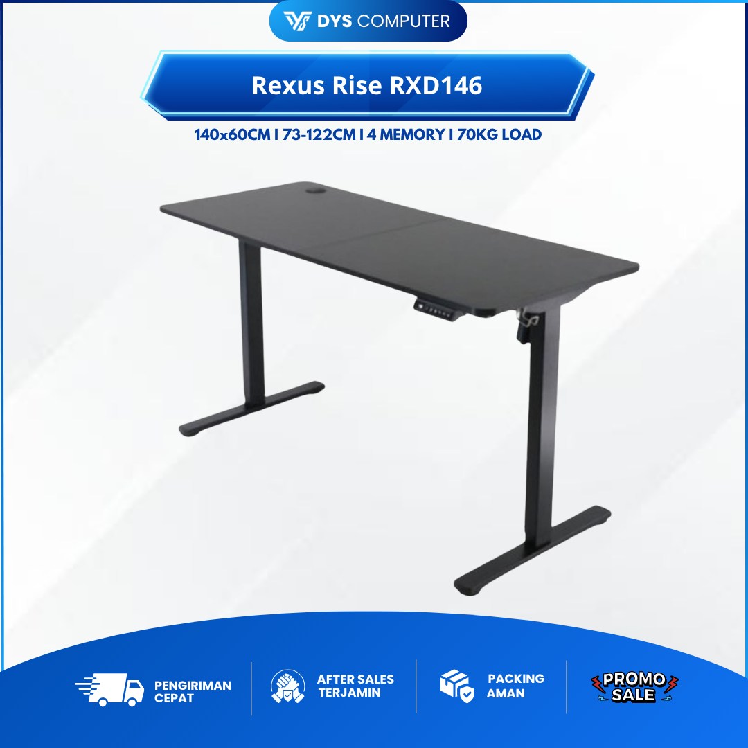 Rexus Rise RXD146 / RXD-146 Gaming Desk Electric Meja Gaming RXD 146 Standing Desk Electric