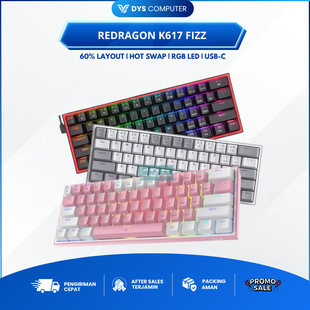 Redragon K617 FIZZ 60% RGB Black