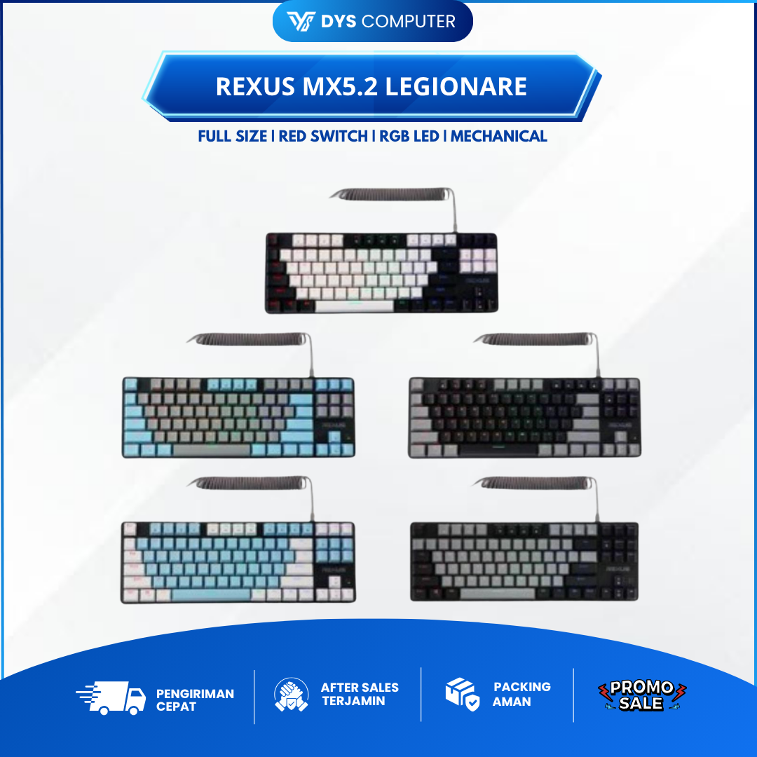 Rexus MX5.2 Legionare Mechanical Gaming Keyboard MX52 MX 5.2 - Red sw