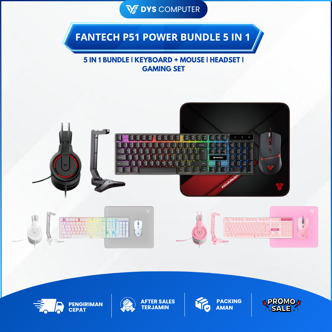 Fantech 5 in 1 Combo P51 Power Bundle Gaming Keyboard Mouse Headset Mousepad