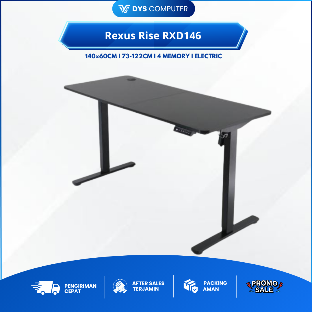Rexus Rise RXD146 / RXD-146 Gaming Desk Electric Meja Gaming Standing Desk Electric RXD 146