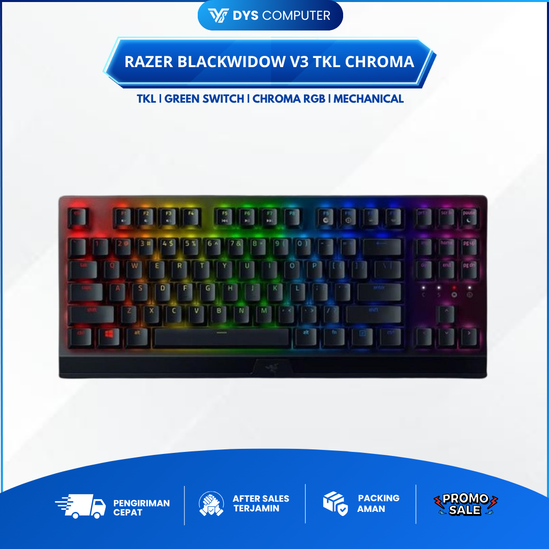 Razer Blackwidow V3 Tenkeyless TKL Chroma - Mechanical Gaming Keyboard - Green Switch, Standar