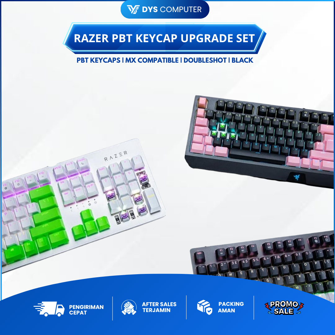 Razer PBT Keycaps Upgrade Set - Keycaps Mechanical Gaming Keyboard - Black, Standar