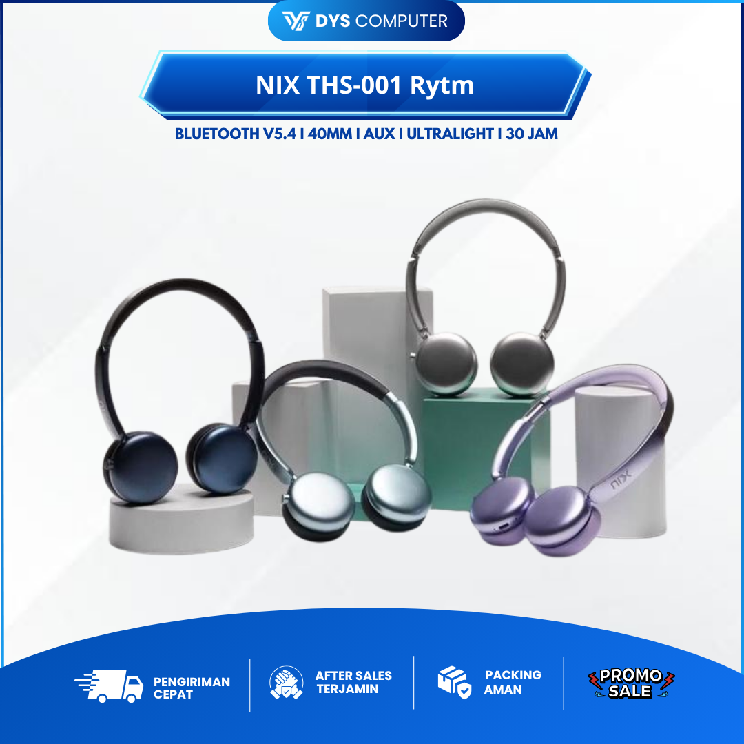 NIX THS001 THS-001 Rytm Wireless Headset Bluetooth v5.4 AUX Ultra Light Body THS 001