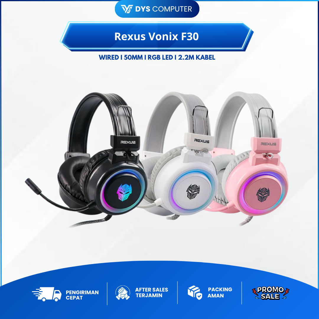 Rexus Vonix F30 RGB LED Backlit Premium Gaming Headset Headphone 