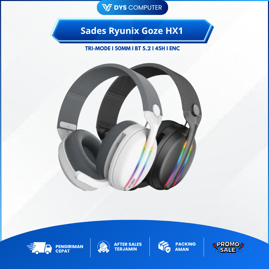 Sades Ryunix Goze HX1 HX-1 Wireless Gaming Headset Bluetooth Tri-Mode Connection HX 1 